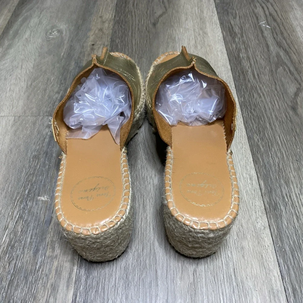 Toni Pons Gold Metallic Wedge Espadrilles 40 US 9